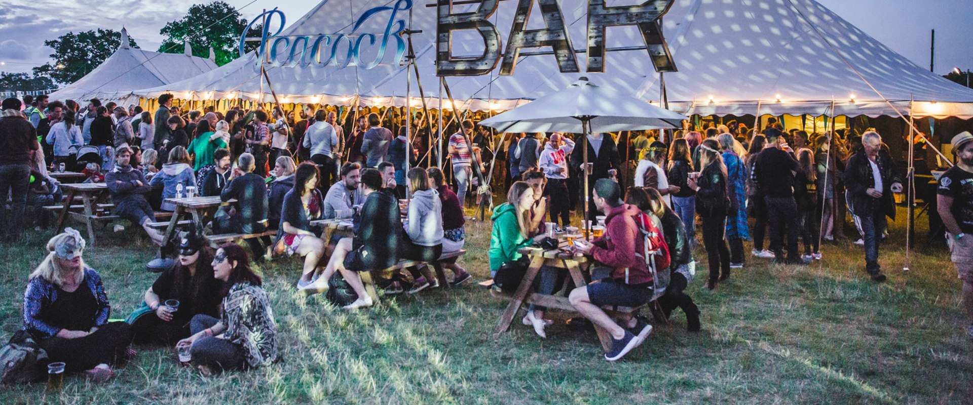 What kind of food and drinks are available at a music festival?
